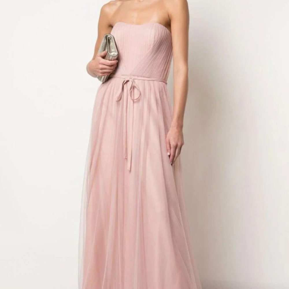 Marchesa Notte Blush Draped Tulle Gown Size 4